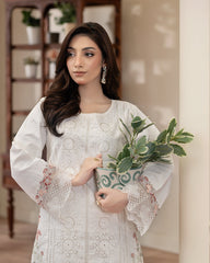 Flutterby Stitched 2 Piece Cotton Satin Winter Collection'2025-Alice-wt