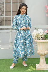 Mahroo Stitched 2 Piece Maxi Summer Collection'2025-T-FRK-002