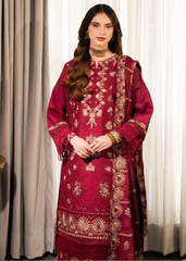 Meerak Stitched 3 Piece Emb Lawn Suit-Blush