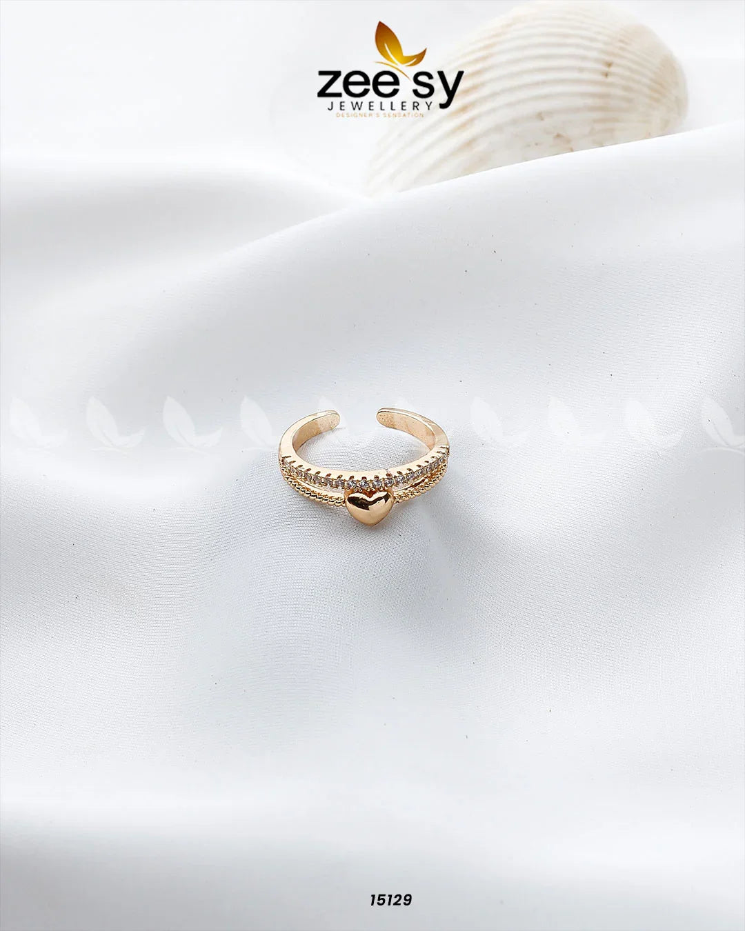 Heart Ring Golden - Zeesy Jewellery