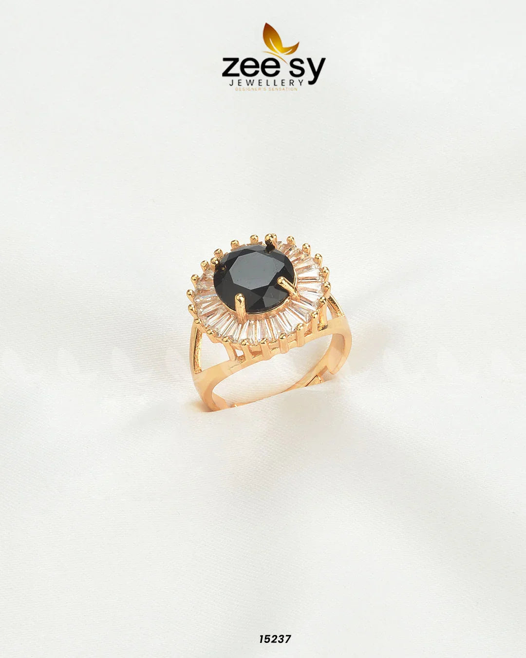 Sapphire Ring Black - Zeesy Jewellery