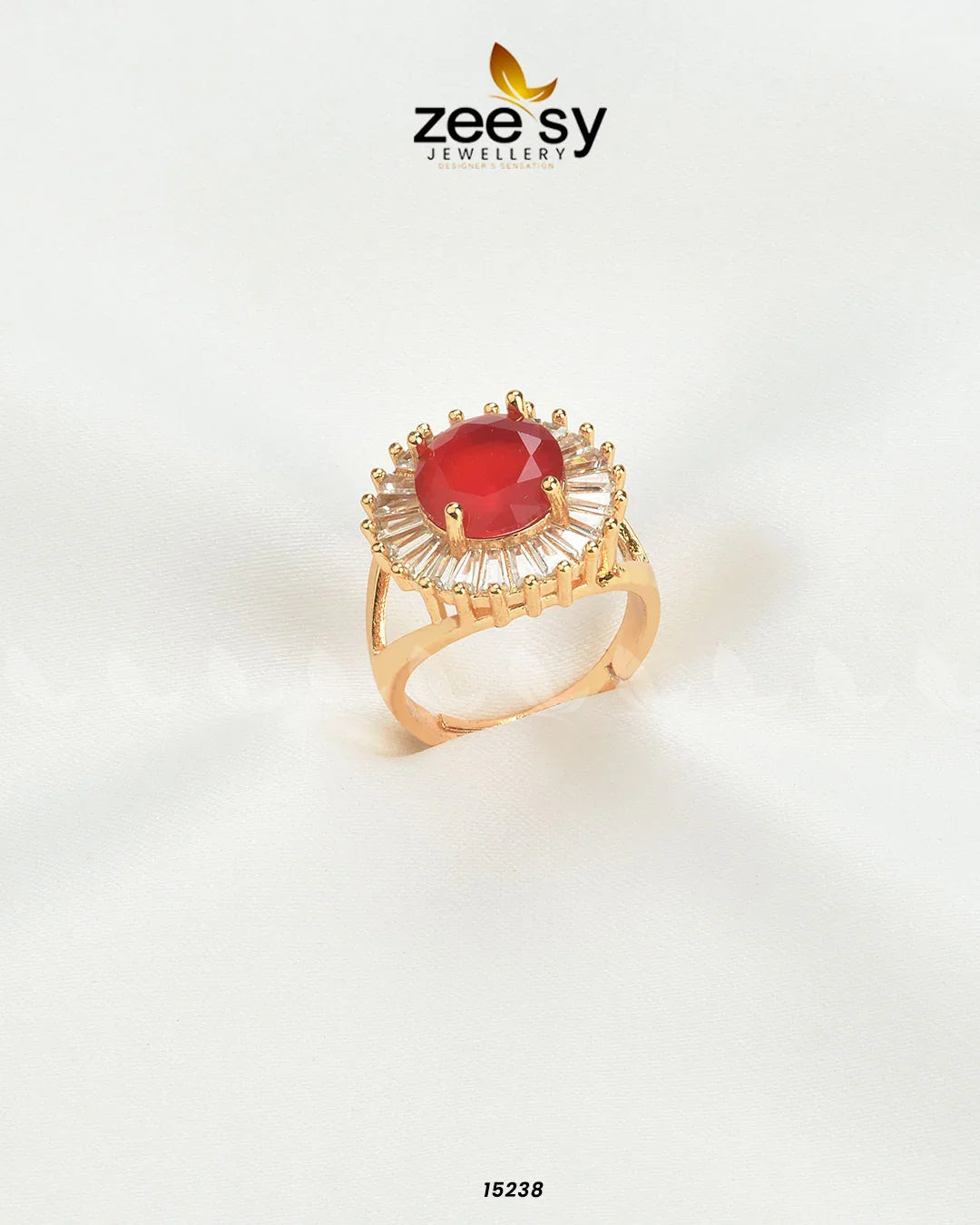 Sapphire Ring Red - Zeesy Jewellery