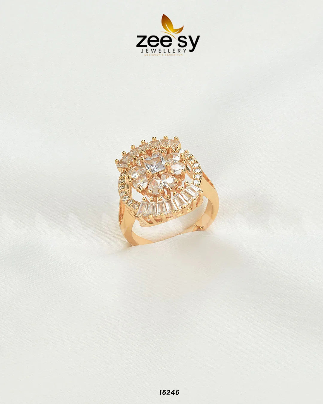 Shein Flower Ring White - Zeesy Jewellery