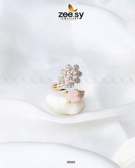 Delicate Leaf Ring Mint Pink - Zeesy Jewellery