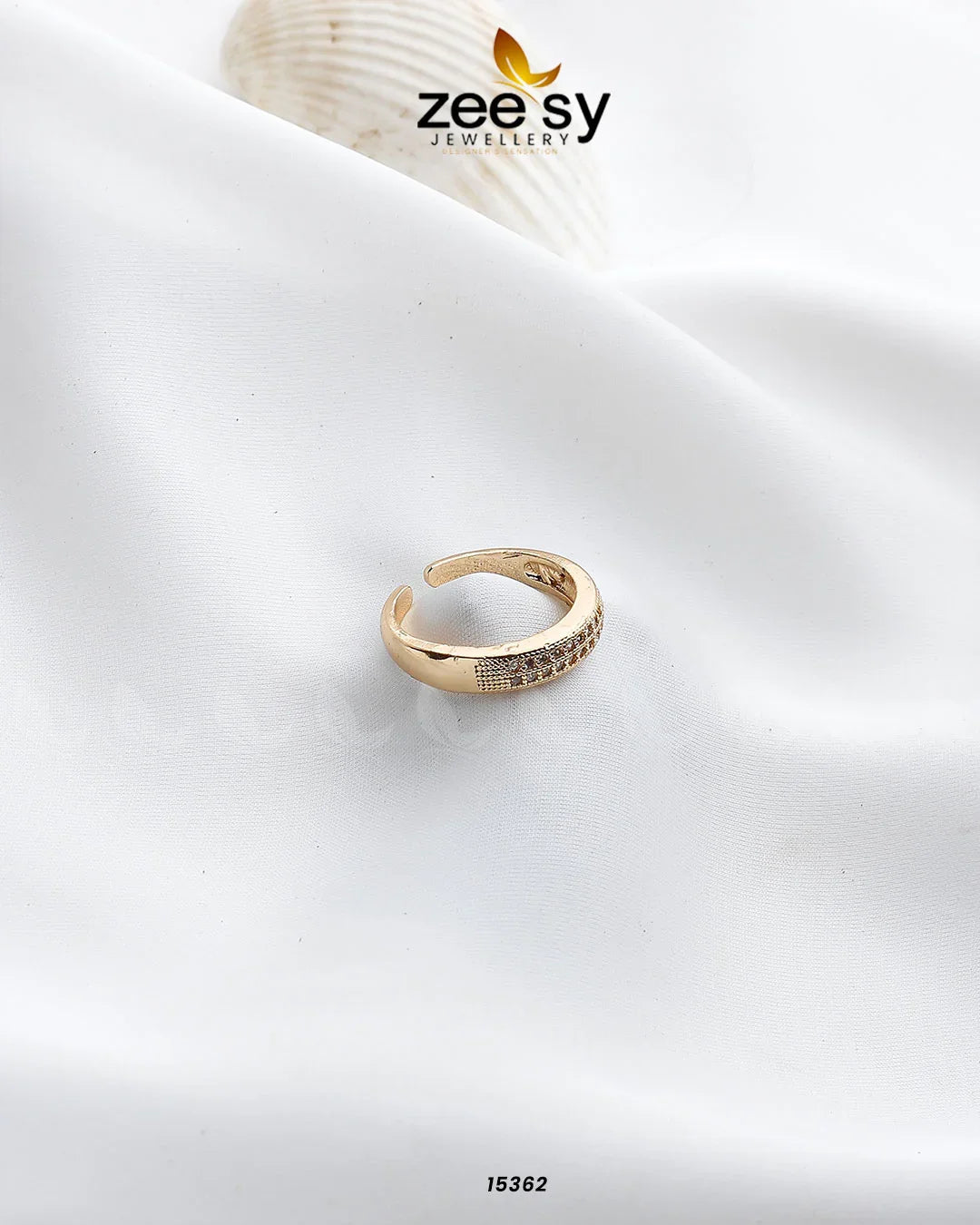 Frond Ring Golden - Zeesy Jewellery