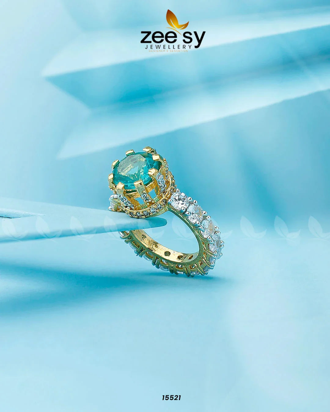 Moana Ring Golden Sea Green - Zeesy Jewellery