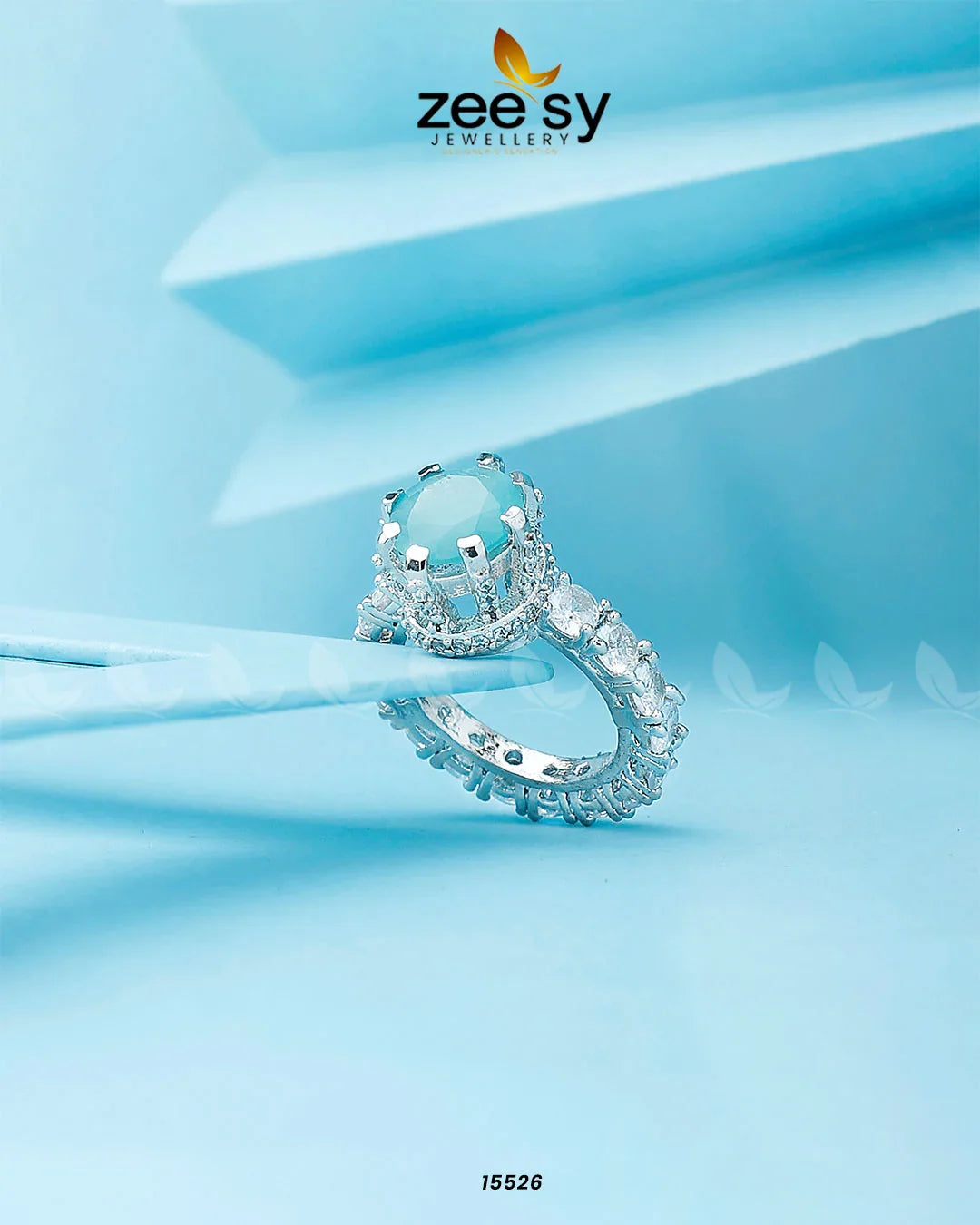 Moana Ring Silver Mint Green - Zeesy Jewellery