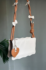 Fineur Handbag Baggie - Off White (Brown Strap)