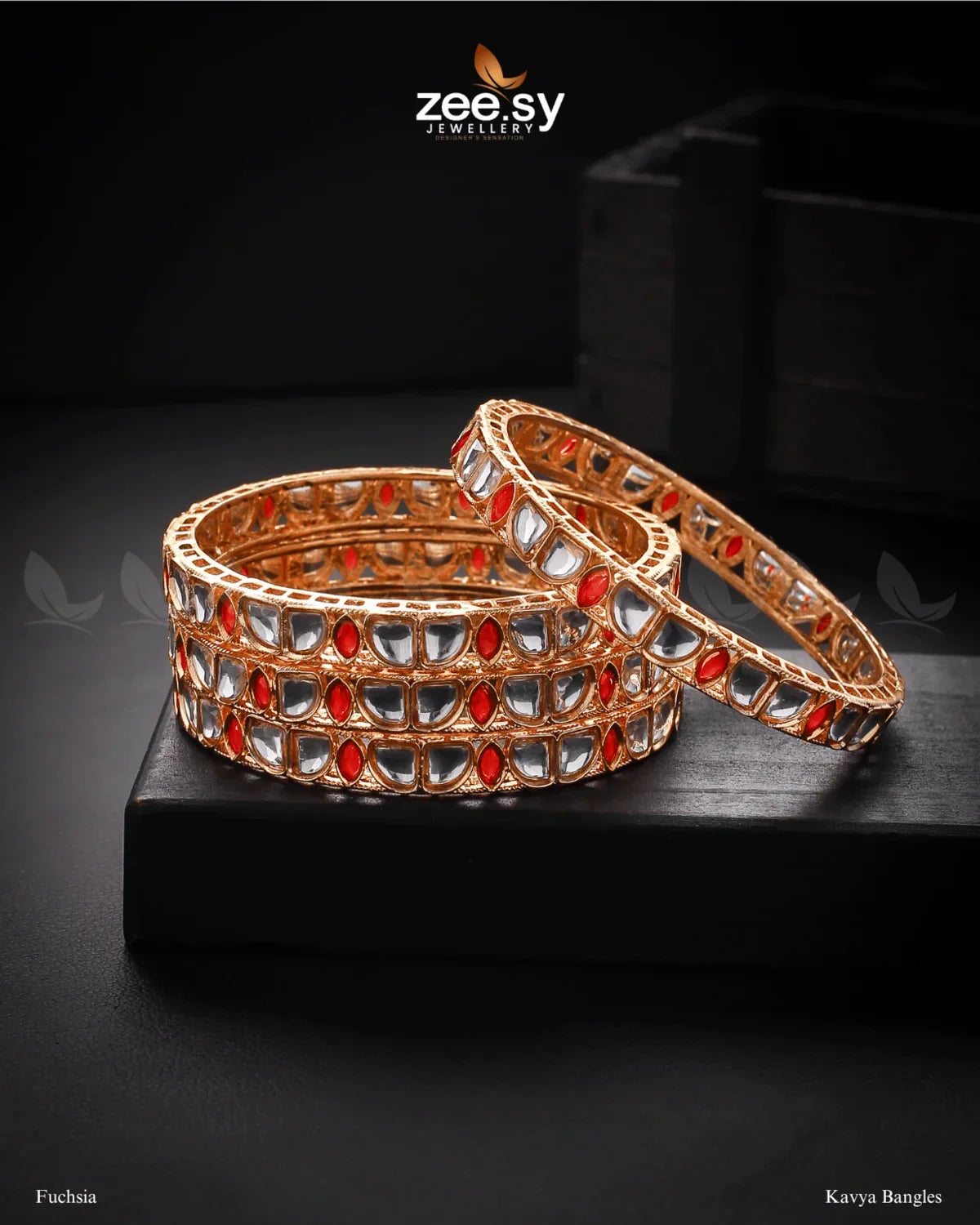 Kavya Bangles Fuchsia - Zeesy Jewellery