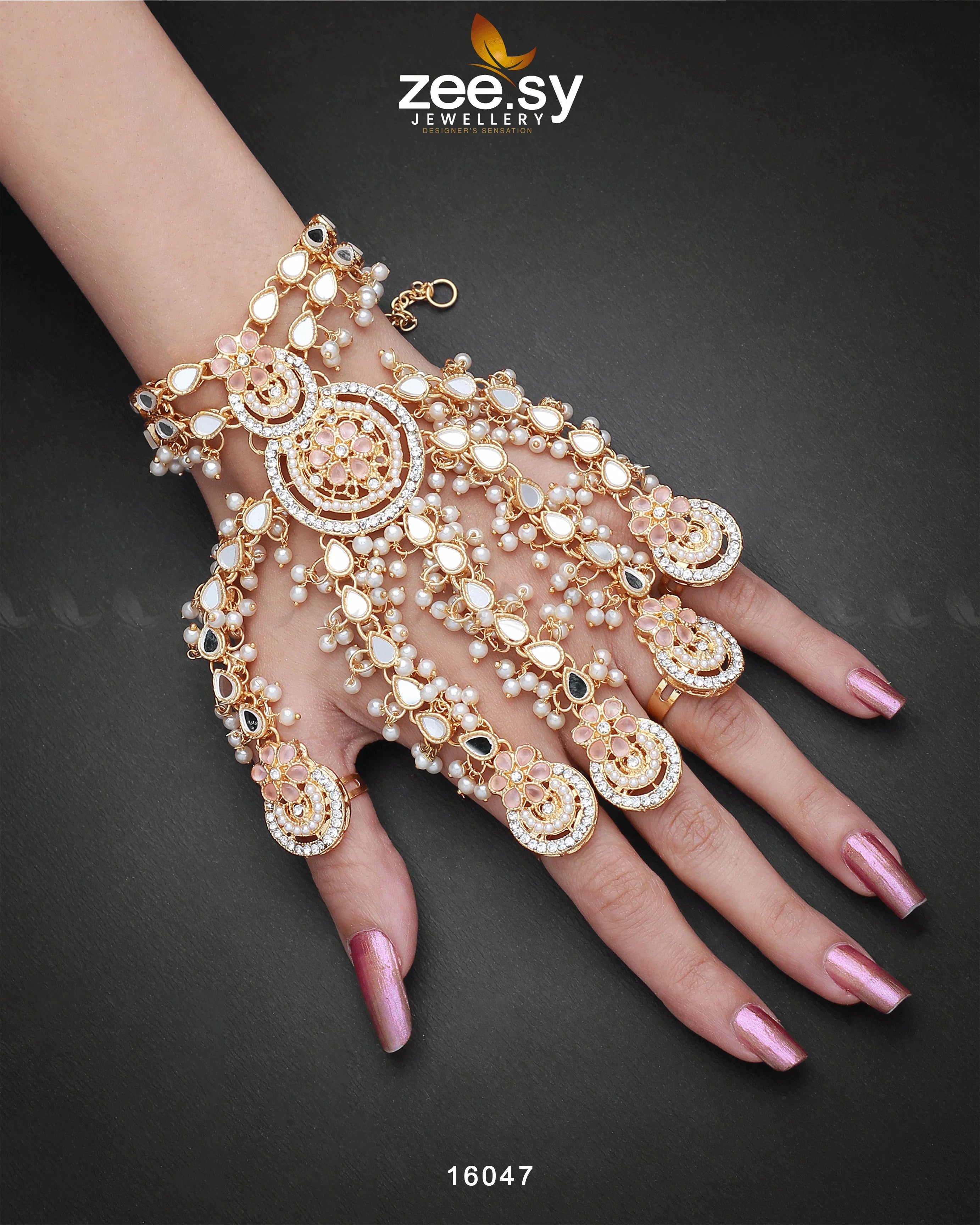 Phool Hath Accessories Golden Mint Pink - Zeesy Jewellery