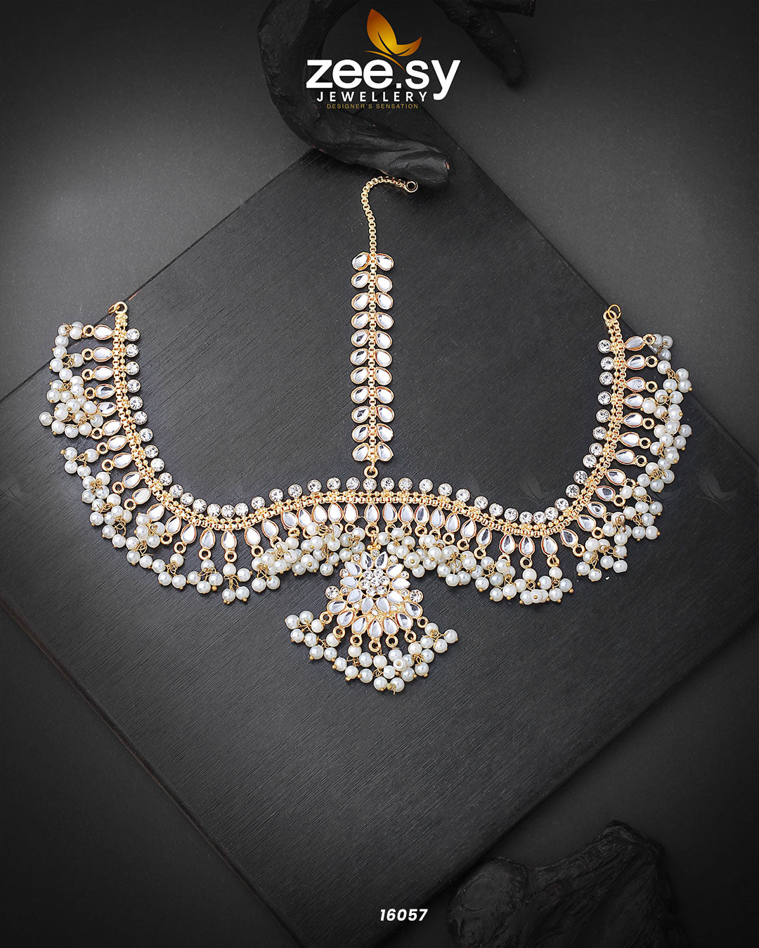 Exquisite Matha Patti Golden - Zeesy Jewellery