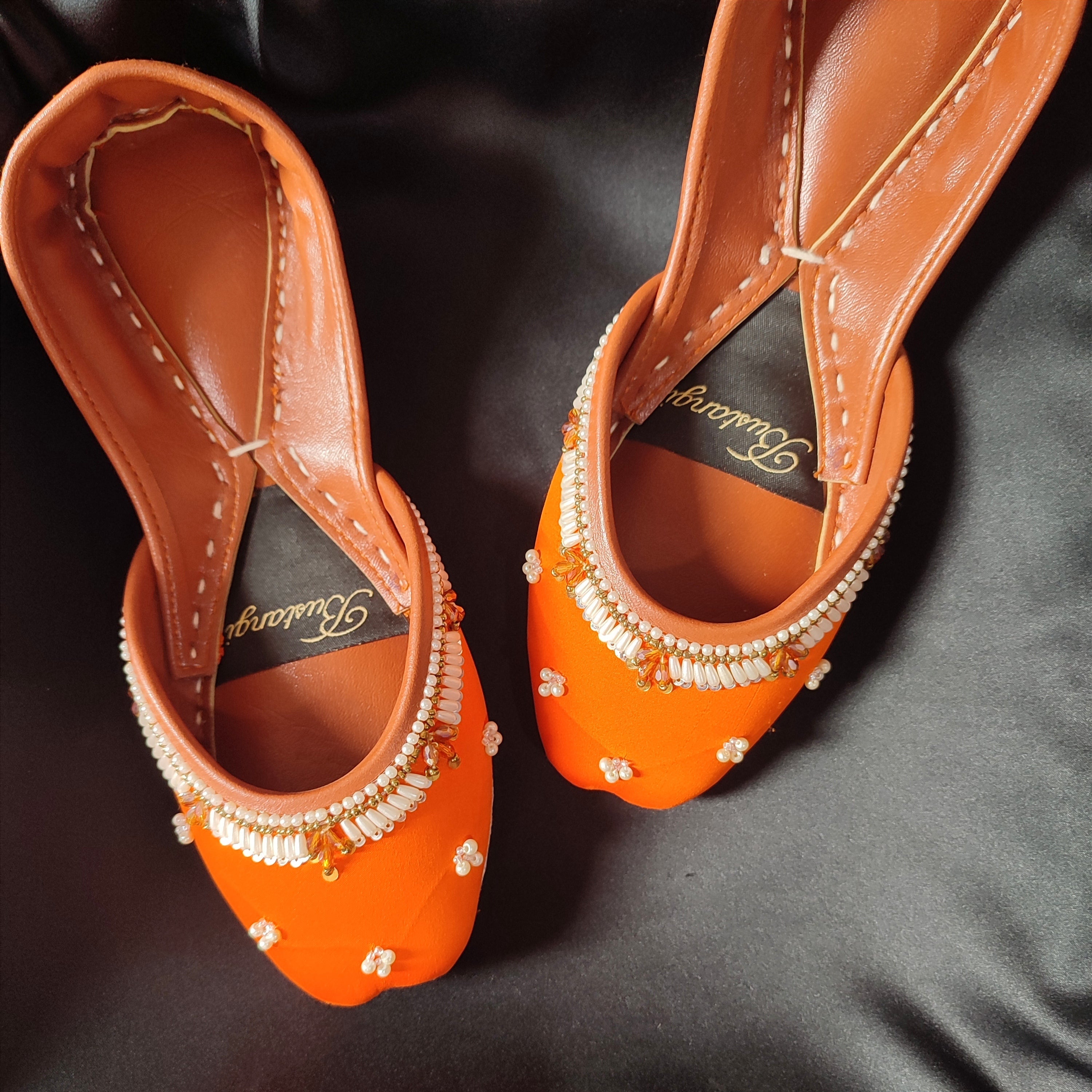 Orange Orchid Women Khussa E015 - Bustangi
