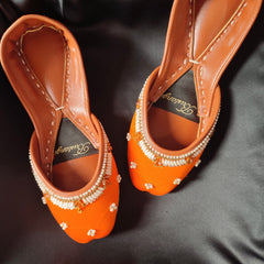 Orange Orchid Women Khussa E015 - Bustangi
