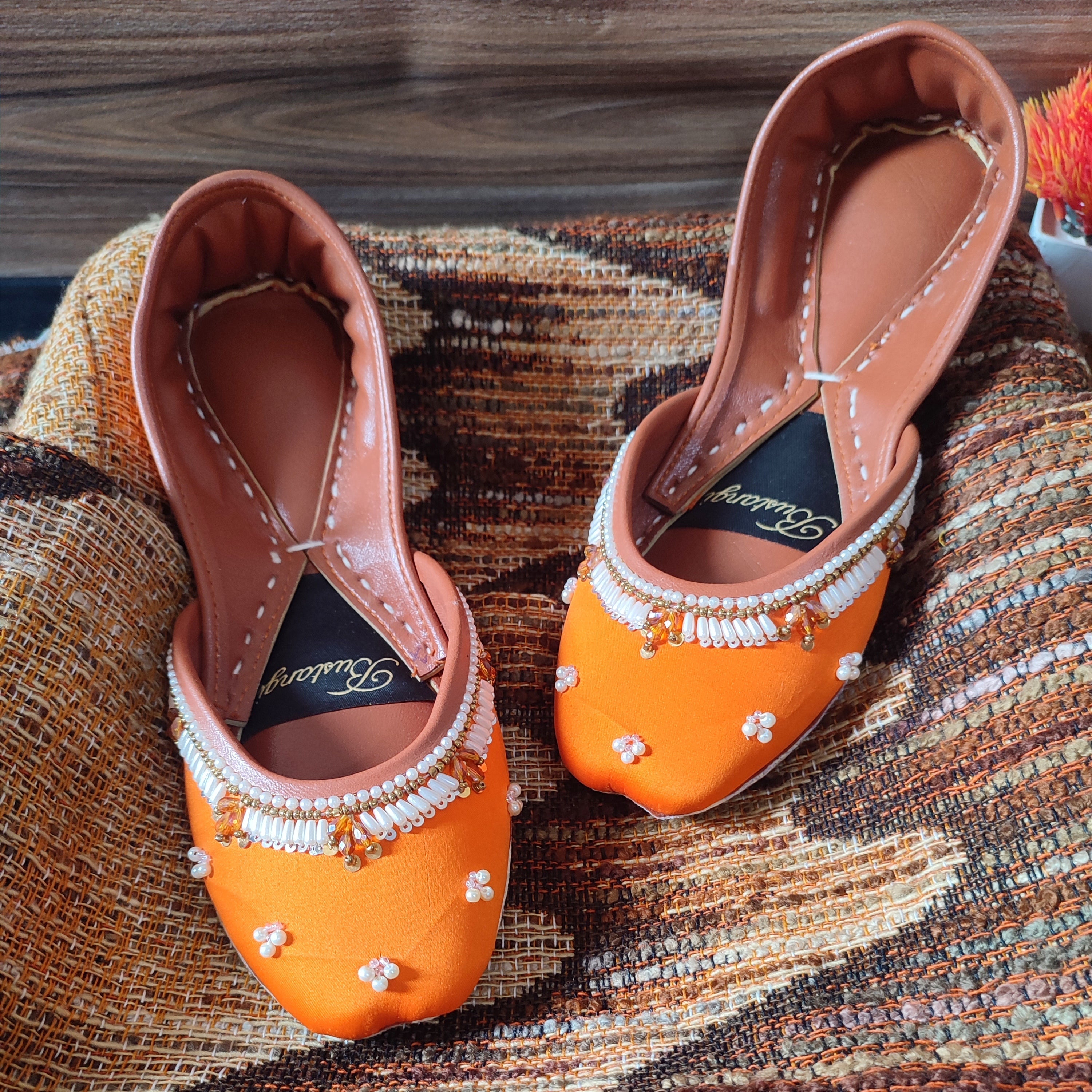 Orange Orchid Women Khussa E015 - Bustangi