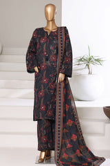 Sada Bahar Stitched 3 Piece Printed Khaddar Vol-03 Suit-PR-16771-Black