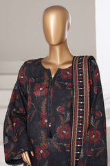 Sada Bahar Stitched 3 Piece Printed Khaddar Vol-03 Suit-PR-16771-Black