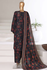 Sada Bahar Stitched 3 Piece Printed Khaddar Vol-03 Suit-PR-16771-Black
