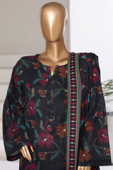 Sada Bahar Stitched 3 Piece Printed Khaddar Vol-03 Suit-PR-16772-Black