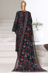 Sada Bahar Stitched 3 Piece Printed Khaddar Vol-03 Suit-PR-16772-Black