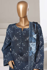 Sada Bahar Stitched 3 Piece Printed Khaddar Vol-03 Suit-PR-16774-Blue
