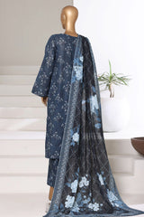 Sada Bahar Stitched 3 Piece Printed Khaddar Vol-03 Suit-PR-16774-Blue