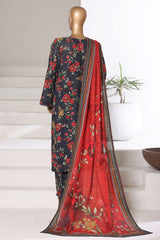 Sada Bahar Stitched 3 Piece Printed Khaddar Vol-03 Suit-PR-16775-Black