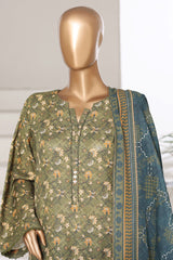 Sada Bahar Stitched 3 Piece Printed Khaddar Vol-03 Suit-PR-16777-Green