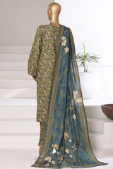 Sada Bahar Stitched 3 Piece Printed Khaddar Vol-03 Suit-PR-16777-Green