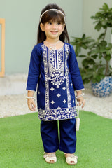 Nazakat By Khanak 2025-Dark Blue Embroidered 2Pcs Suit KST 078