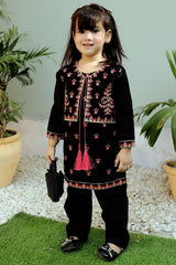 Zeenat By Khanak Kids 2025-Vantablack Embroidered 2Pcs Suit KST 081