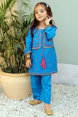 Nazakat By Khanak 2025-Blue Lagoon Embroidered 2Pcs Suit KST 082