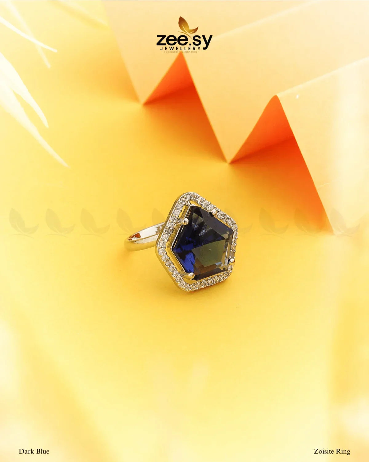 Zoisite Ring Dark Blue - Zeesy Jewellery