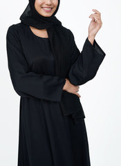 Hijab Ul Hareem Black Pull Over Abaya - 0120-P-Big Flair
