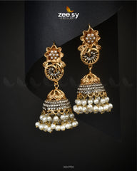 Fern Earrings Pearl - Zeesy Jewellery