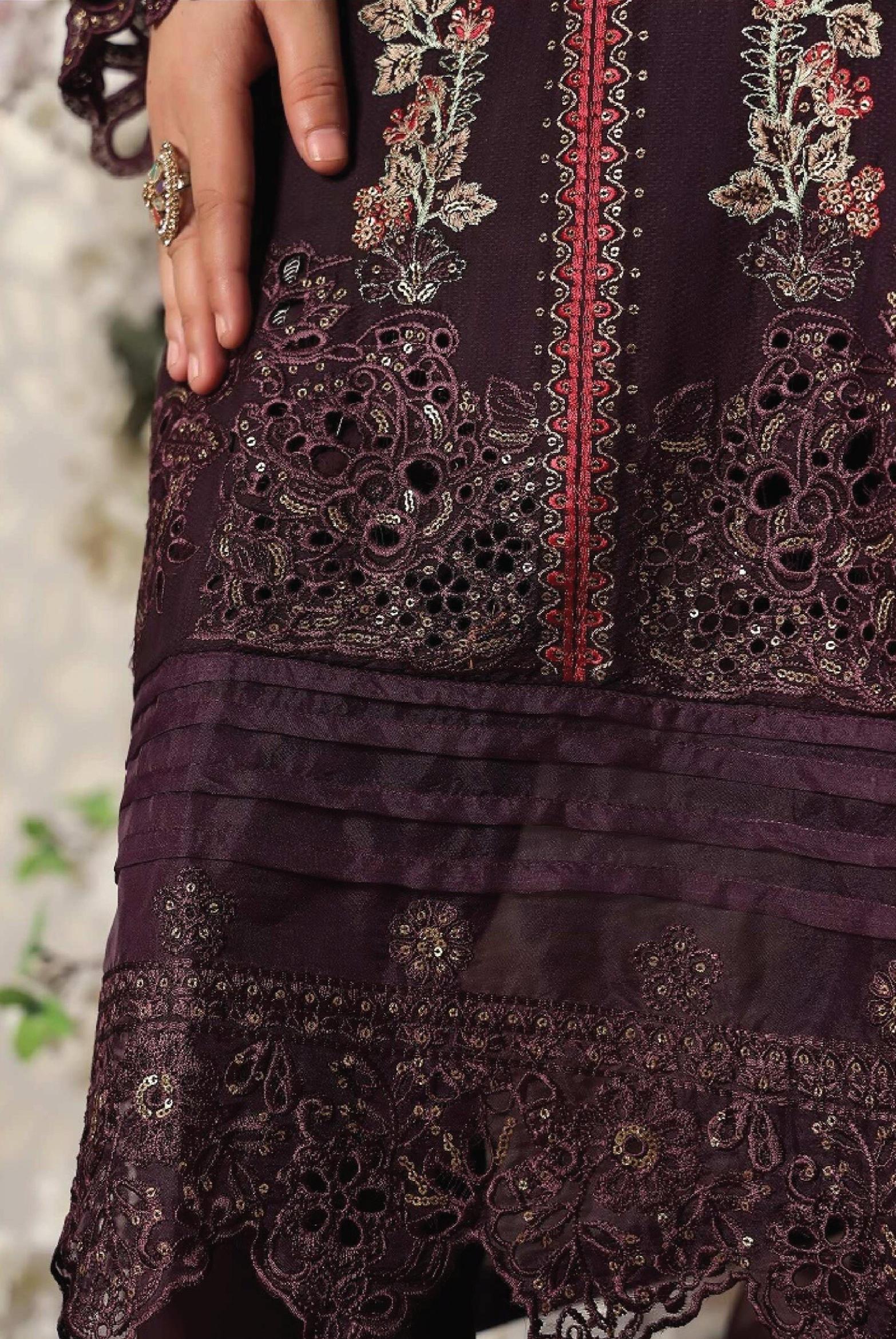 Dressline New Semi Stitched 3 Pcs Premium Dyed Lawn Fancy Full Chikankari With Sequence Emb Collection
