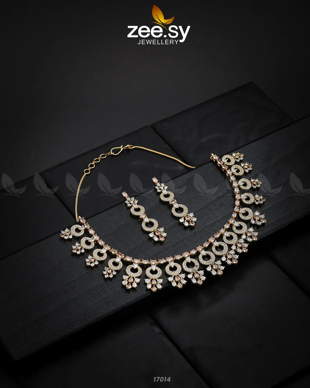 Statement Pieces Necklace Golden Champagne - Zeesy Jewellery