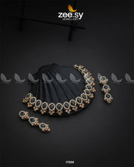 Embellished Necklace Black - Zeesy Jewellery