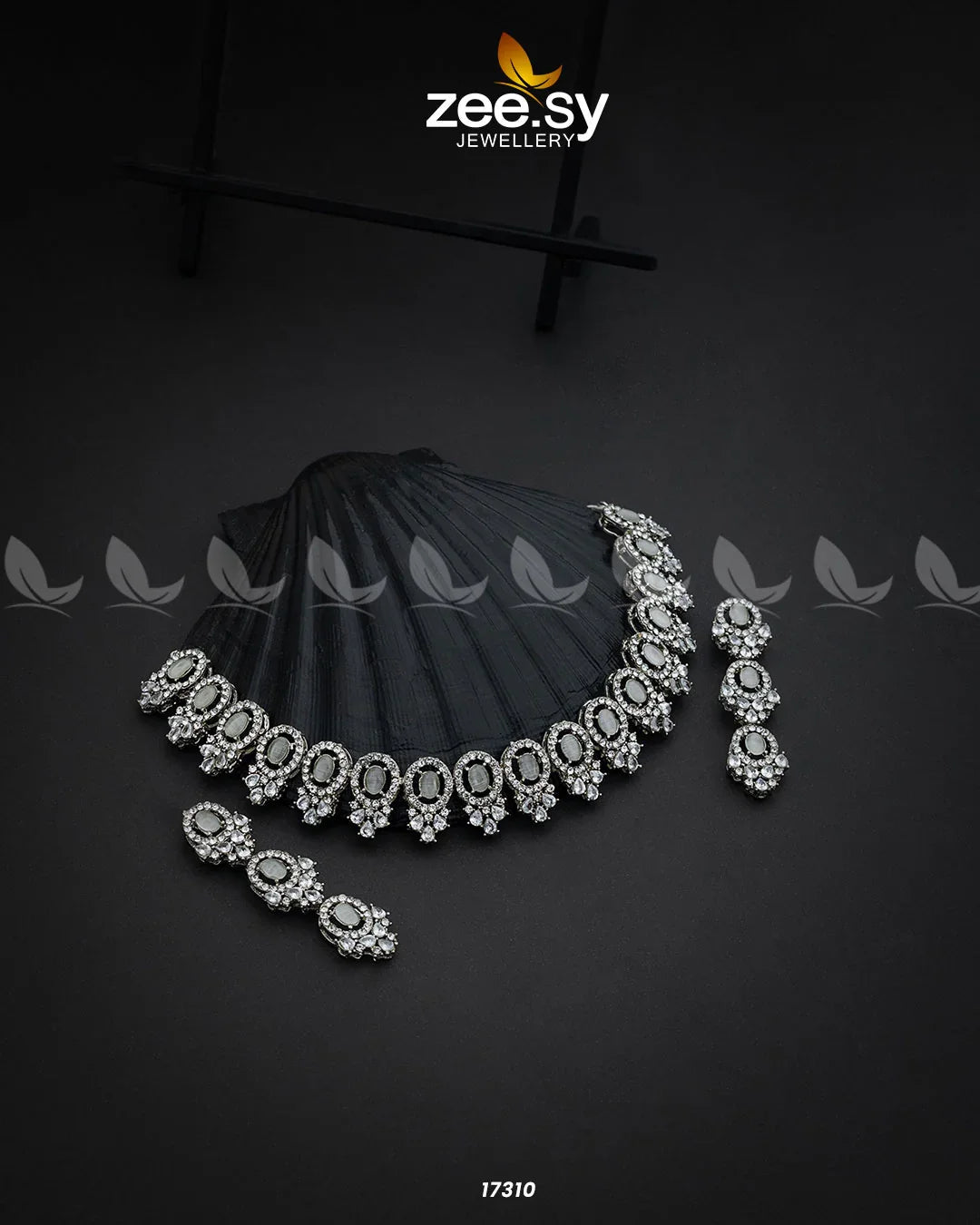 Embellished Necklace Silver - Zeesy Jewellery