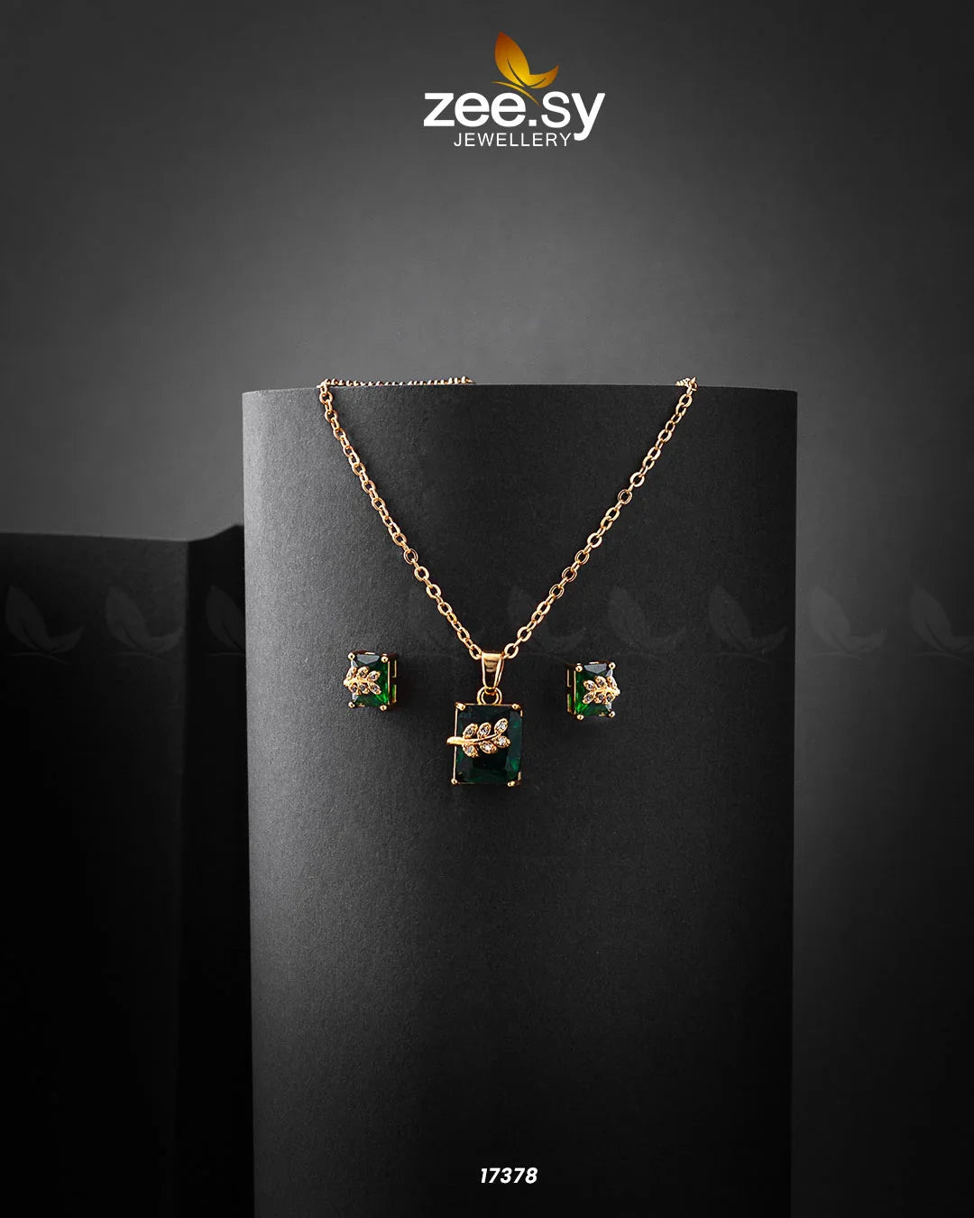 Cubic Sterling Pendant Green - Zeesy Jewellery