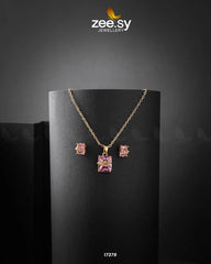 Cubic Sterling Pendant Pink - Zeesy Jewellery