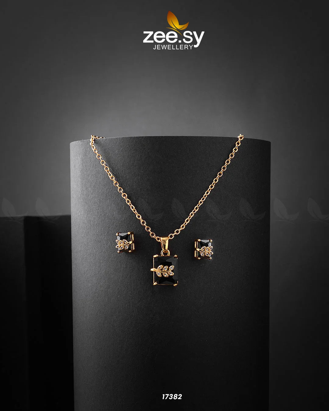 Cubic Sterling Pendant Black - Zeesy Jewellery