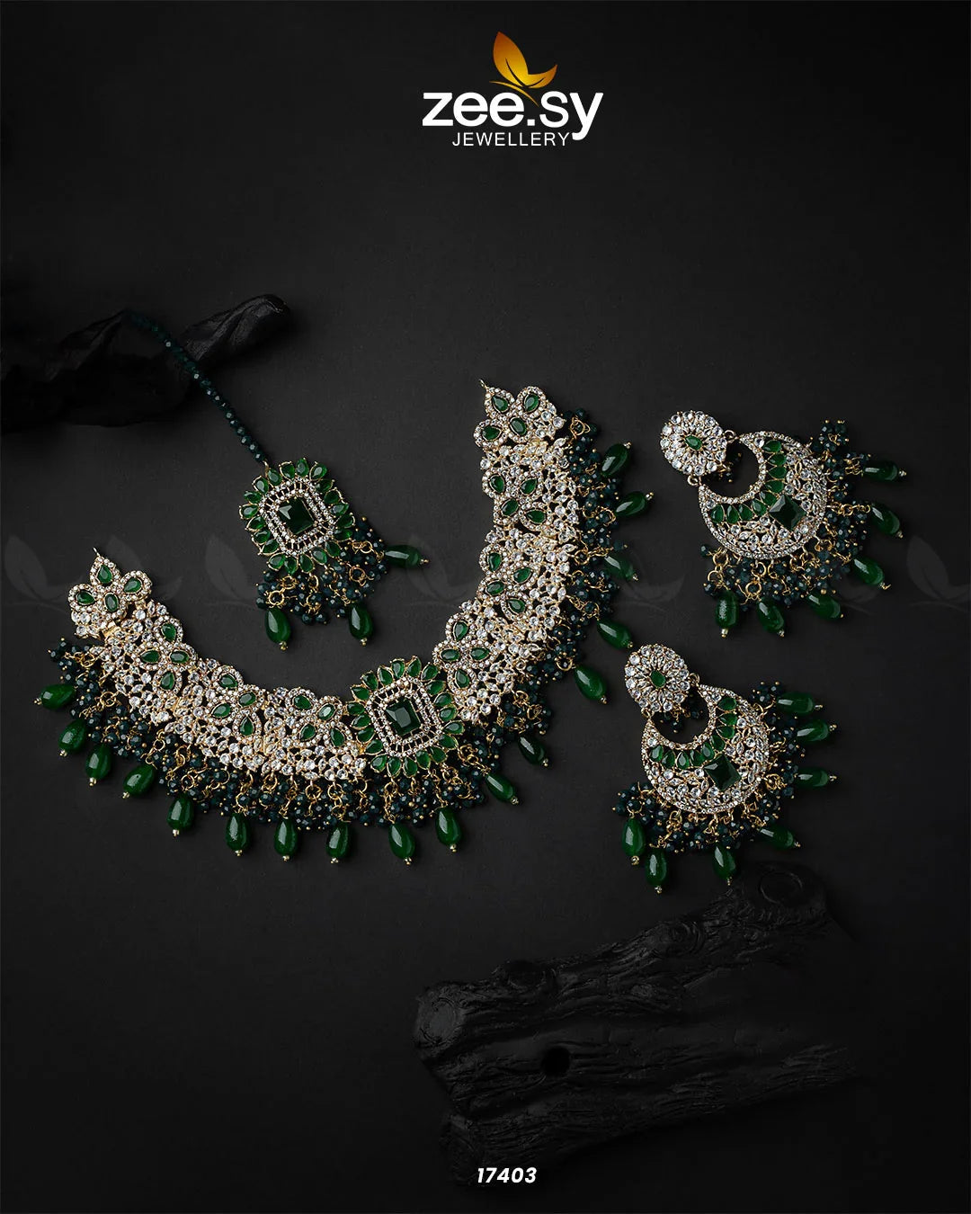 Prismatic Necklace Green - Zeesy Jewellery