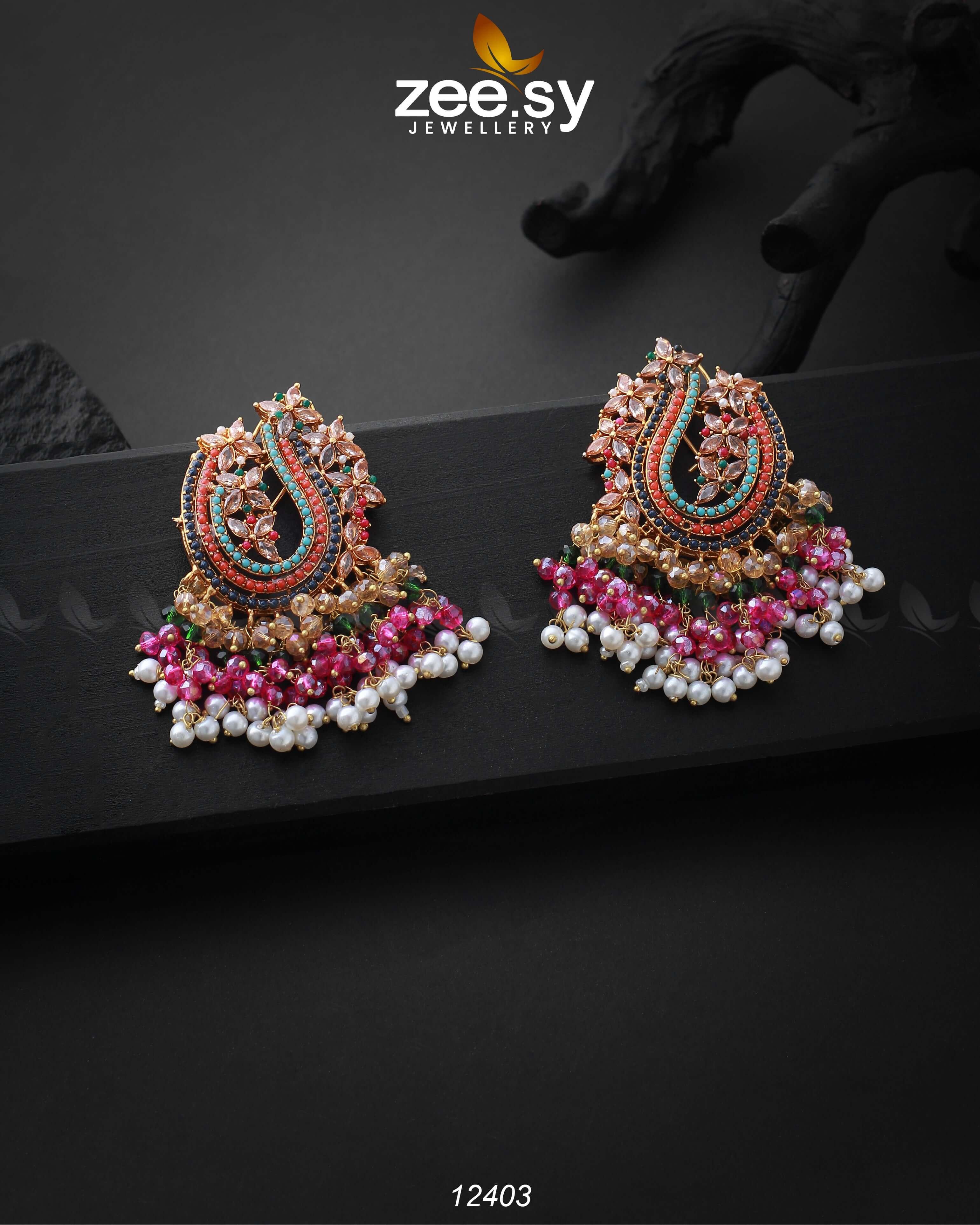MAYURI EARINGS Champagne - Zeesy Jewellery
