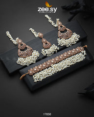 Amaira Chokar Necklace Set Champagne - Zeesy Jewellery