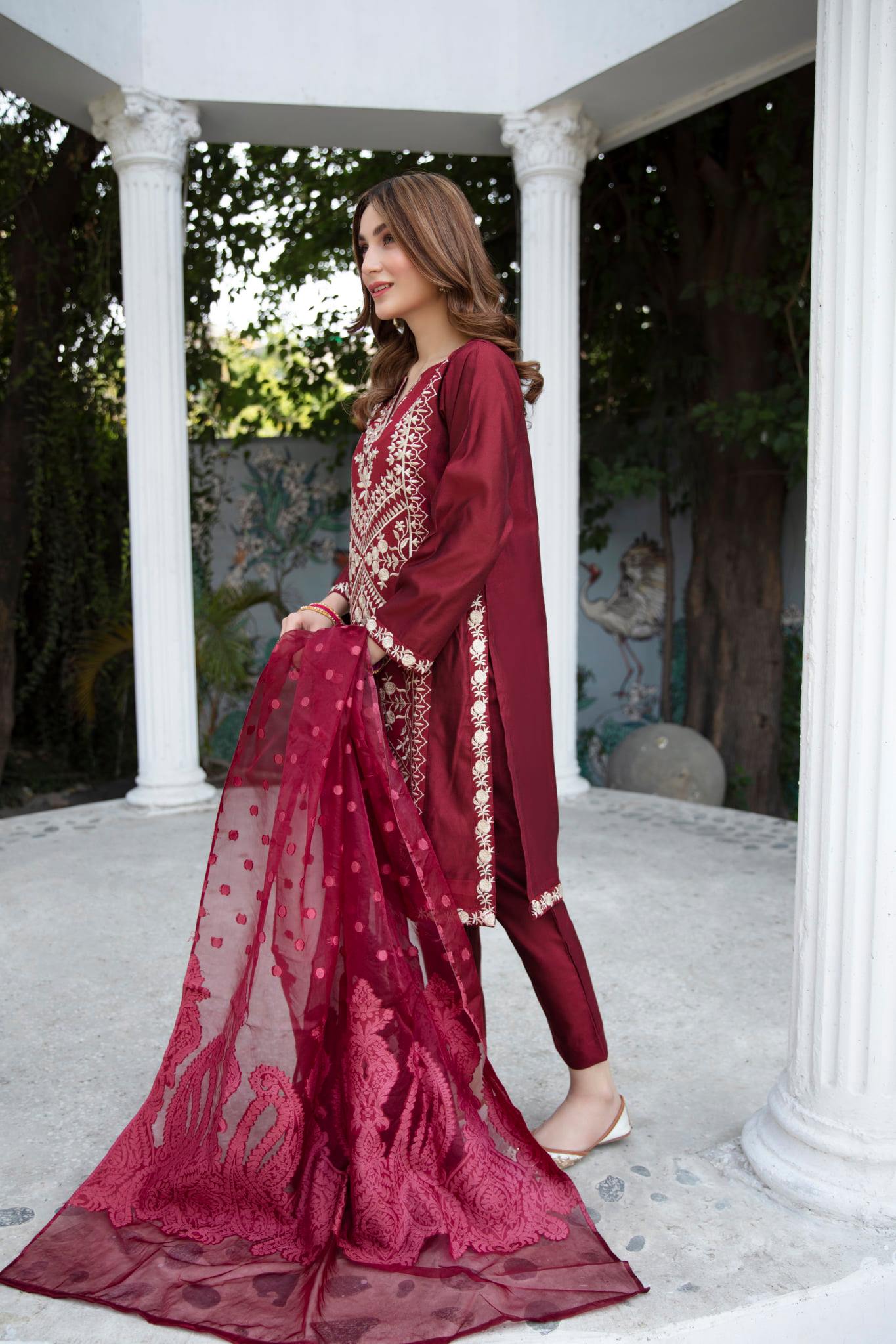 Panache Apparel Stitched Kurta Collection-Gulab