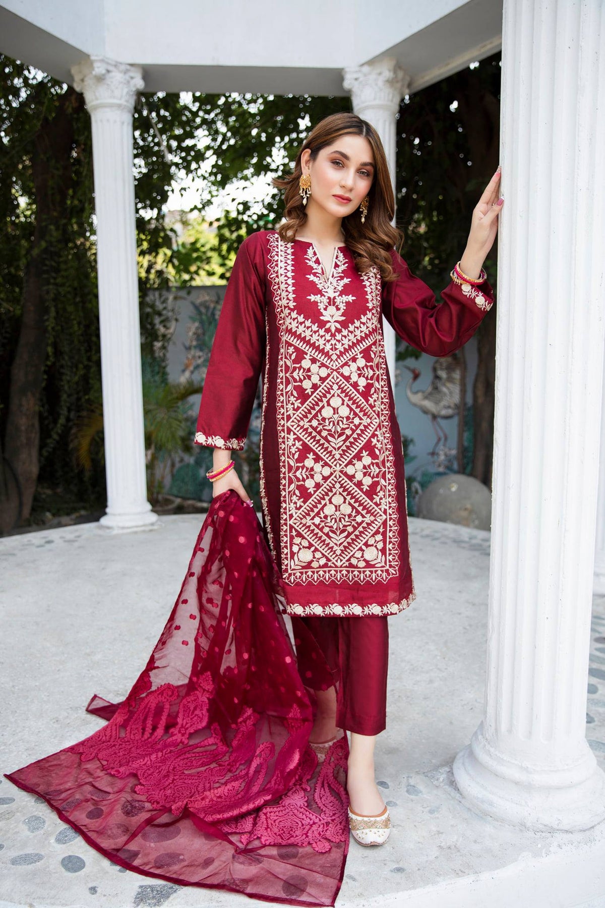 Panache Apparel Stitched Kurta Collection-Gulab