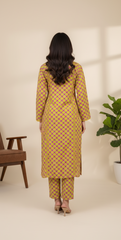 Festive Glow By Ahlam Vol-01-Soft Cambric Stitched-Mustard co ord set