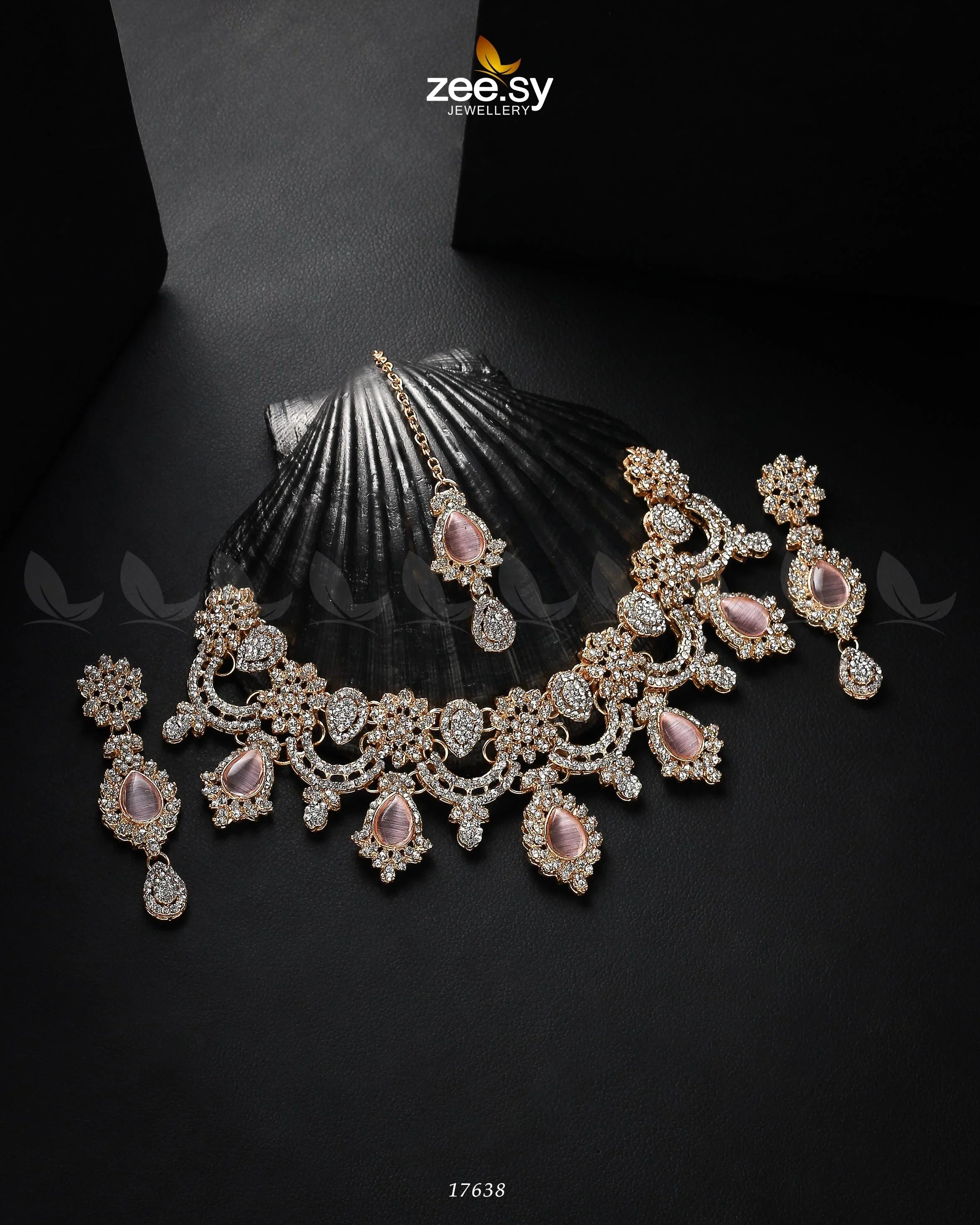 Galactic Necklace Golden Mint Pink - Zeesy Jewellery