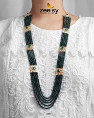 Initials Malla Necklace Emerald Green - Zeesy Jewellery