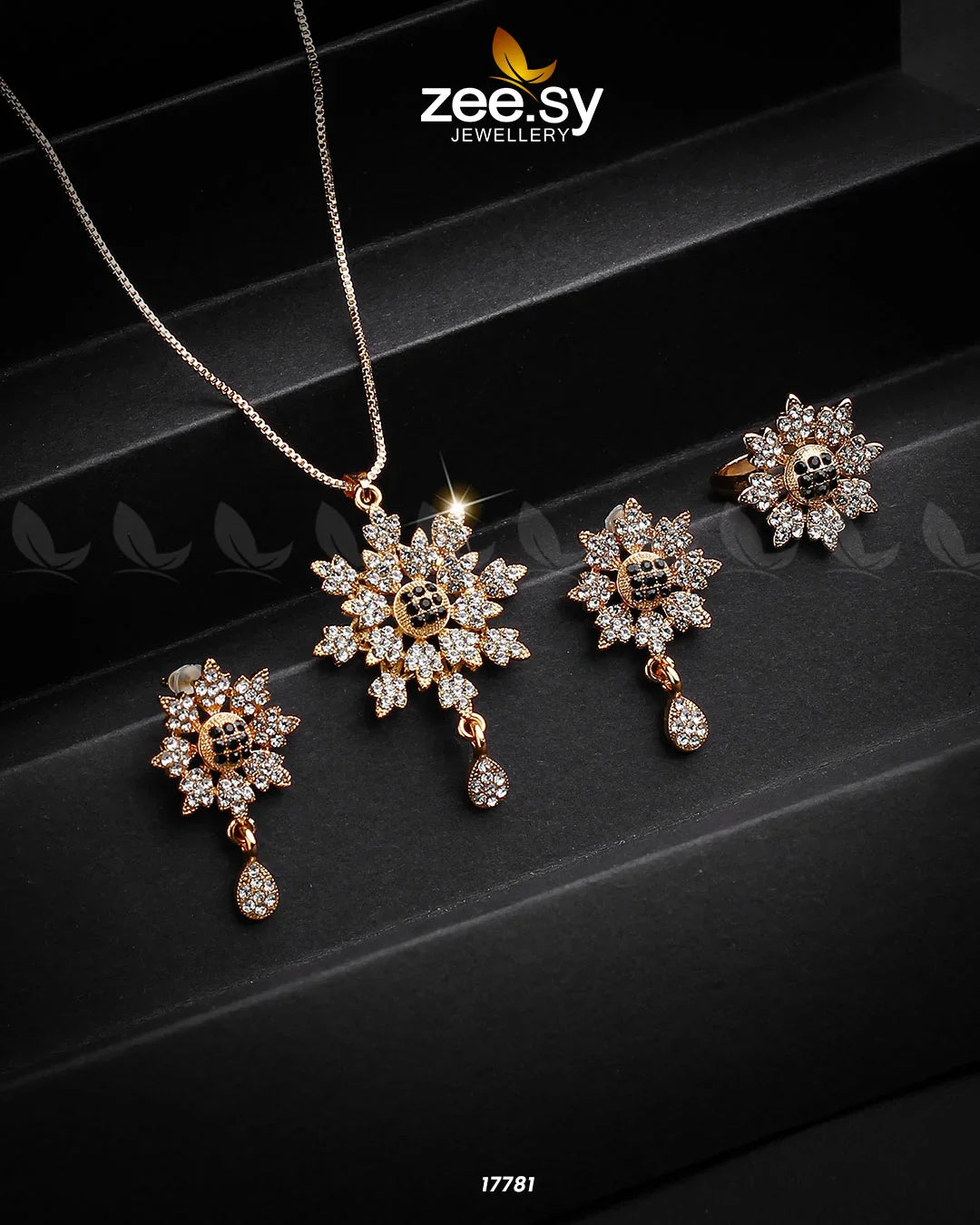Barocco Necklace Golden Black - Zeesy Jewellery